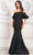 Marsoni by Colors MV1290 - Draped Sleeve Evening Gown Special Occasion Dress 4 / Black