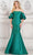 Marsoni by Colors MV1290 - Draped Sleeve Evening Gown Special Occasion Dress 4 / Emerald