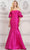 Marsoni by Colors MV1290 - Draped Sleeve Evening Gown Special Occasion Dress 4 / Fuchsia