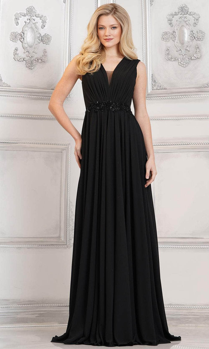 Marsoni by Colors MV1292 - Ruched A-Line Evening Dress Special Occasion Dress 6 / Black