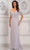 Marsoni by Colors MV1295 - Off Shoulder Illusion Sleeve Formal Gown Special Occasion Dress 6 / Silver