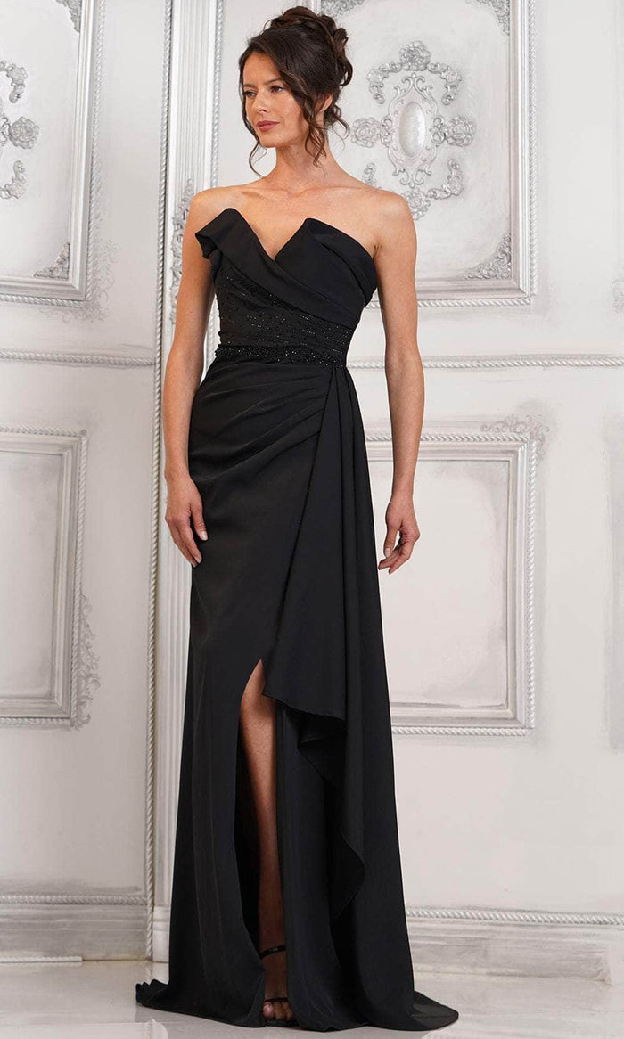 Marsoni by Colors MV1304 - Strapless Draped Evening Dress Special Occasion Dress 4 / Black