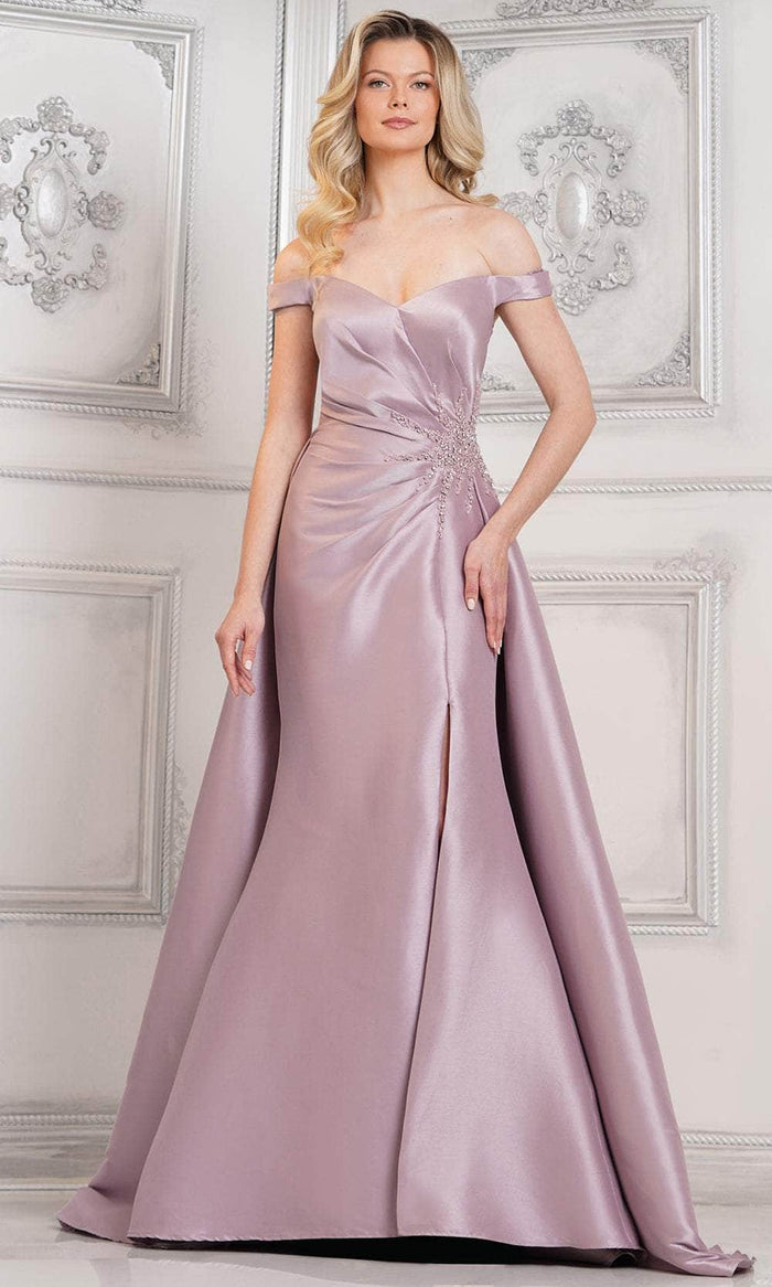 Marsoni by Colors MV1310 - Ruched Bodice Overskirt Formal Gown Special Occasion Dress 6 / Dusty Rose