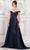 Marsoni by Colors MV1310 - Ruched Bodice Overskirt Formal Gown Special Occasion Dress 6 / Navy