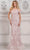 Marsoni by Colors MV1313 - Off-Shoulder Embroidered Long Gown Prom Dresses 4 / Rose