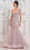 Marsoni by Colors MV1315 - Sheer Cap Sleeve Beaded Formal Gown Special Occasion Dress 4 / Mauve