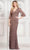 Marsoni by Colors MV1320 - Floral Sequin V-Neck Formal Gown Special Occasion Dress 6 / Dark Taupe