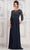 Marsoni by Colors MV1322 - Quarter Sleeve Beaded Evening Dress Special Occasion Dress 6 / Navy
