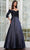 Marsoni by Colors MV1336 - Quarter Sleeve Applique Evening Dress Mother of the Bride Dresses 6 / Navy