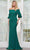 Marsoni by Colors MV1337 - Ruched Quarter Sleeve Evening Gown Mother of the Bride Dresses 4 / Emerald