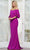 Marsoni by Colors MV1337 - Ruched Quarter Sleeve Evening Gown Mother of the Bride Dresses 4 / Fuchsia