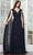 Marsoni by Colors MV1349 - Cape Sleeve Ruched Bodice Formal Gown Evening Dresses