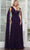 Marsoni by Colors MV1349 - Cape Sleeve Ruched Bodice Formal Gown Evening Dresses