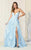 May Queen Bridal RQ7738 - Floral Appliqued Evening Dress Wedding Dresses 2 / Babyblue