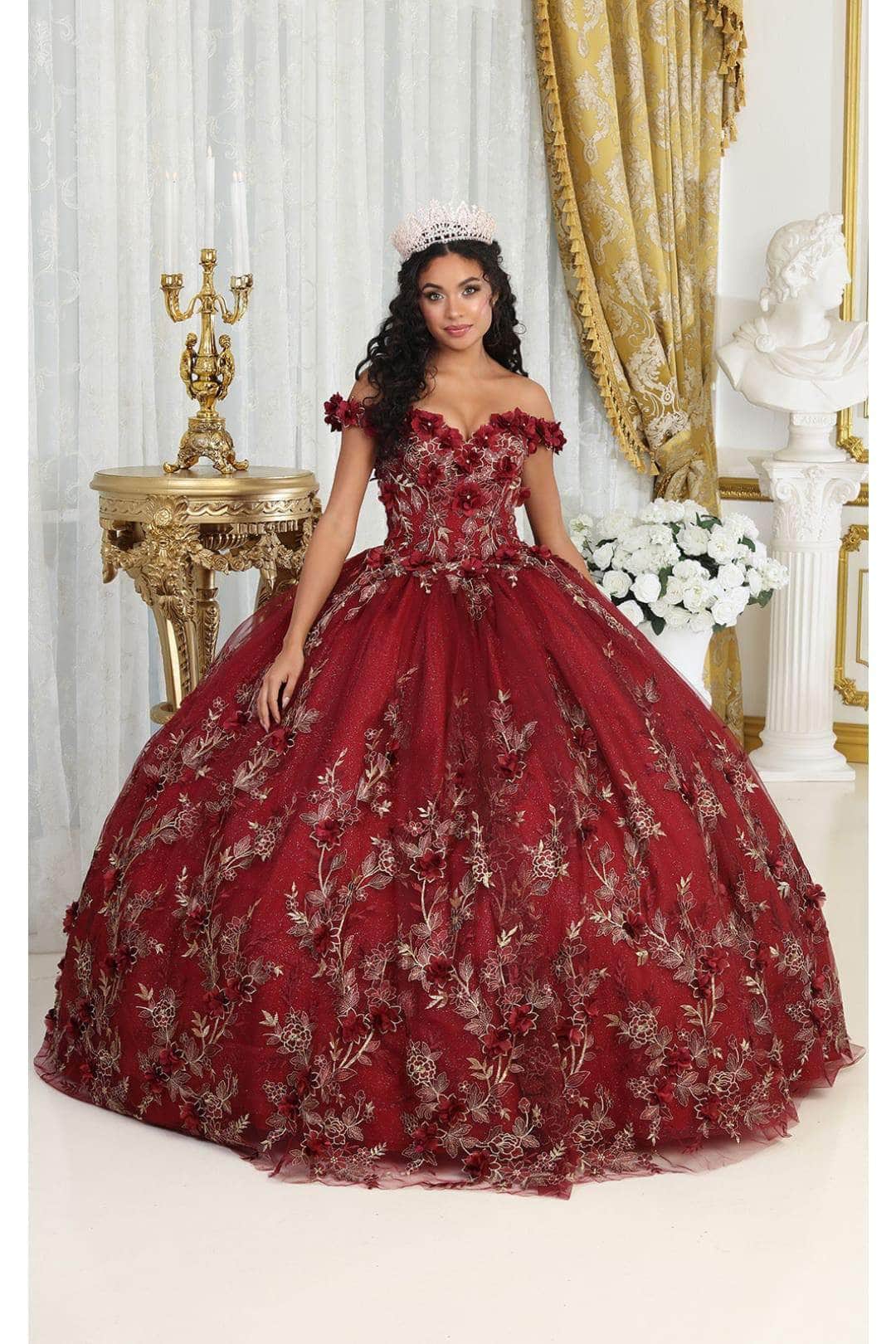 May Queen LK215 - Floral Embroidered Ballgown – Couture Candy