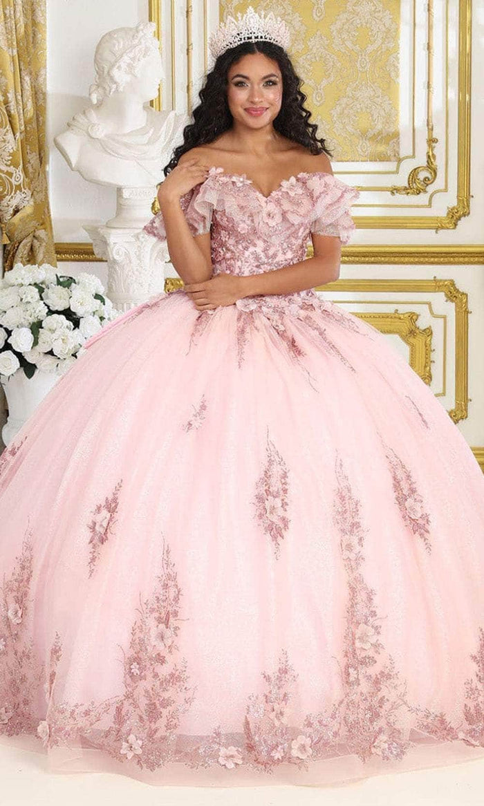 May Queen LK233 - Ruffle Embellished Ballgown Quinceanera Dresses 4 / Pink