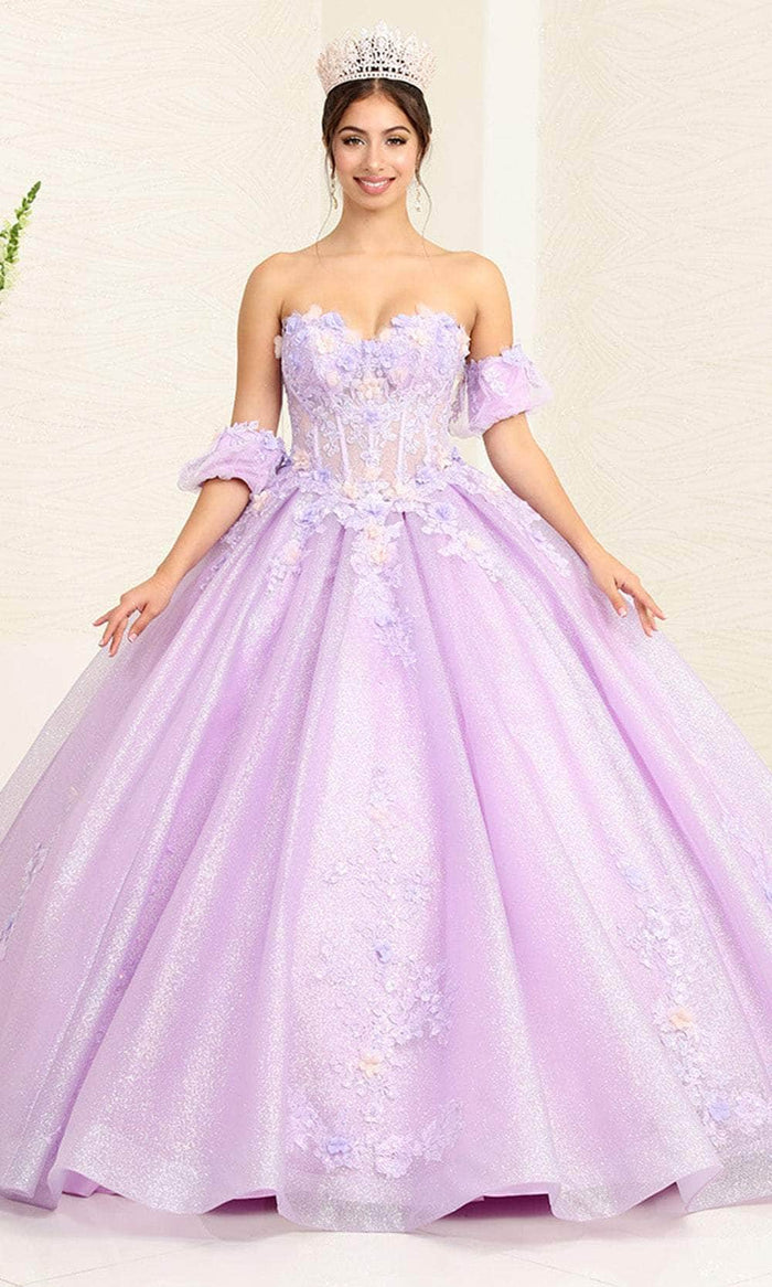 May Queen LK245 - Applique Ballgown Special Occasion Dress 2 / Lilac