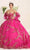 May Queen LK251 - Cape Sweetheart Ballgown Special Occasion Dress 2 / Magenta