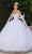 May Queen LK263 - Floral Embroidery Basque Ballgown Quinceanera Dresses 4 / White