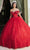 May Queen LK264 - Sequin Basque Ballgown Quinceanera Dresses 2 / Red