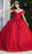 May Queen LK265 - Sequin Off-Shoulder Ballgown Quinceanera Dresses 2 / Red