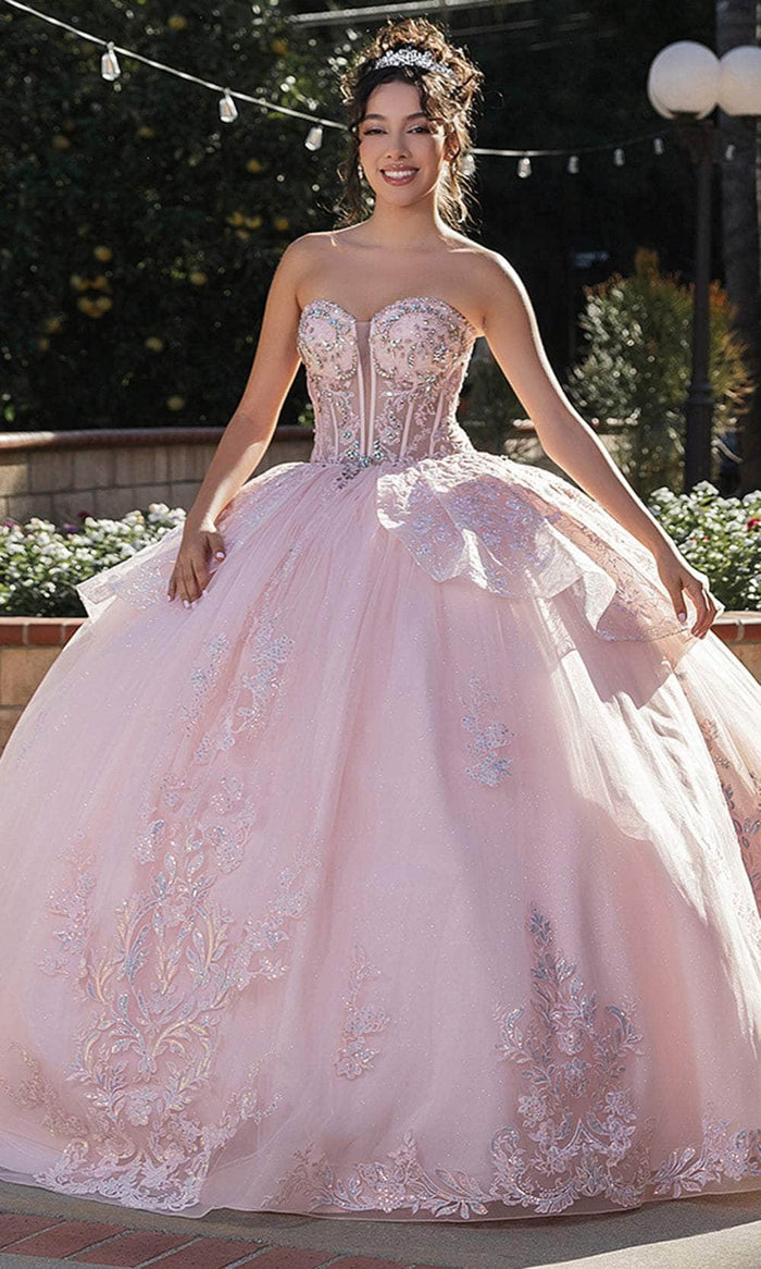 May Queen LK268 - Floral Sweetheart Ballgown Quinceanera Dresses 2 / Blush