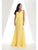 May Queen - MQ1225 Sleeveless Illusion Plunging A-Line Gown Bridesmaid Dresses 4 / Yellow