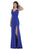 May Queen - MQ1469 Sleeveless Pleated High Front Slit A-Line Dress Bridesmaid Dresses Default Title / Royal