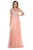 May Queen - MQ1563B Bateau A-Line Dress with Slit Mother of the Bride Dresses 22 / Dusty-Rose