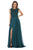 May Queen - MQ1563B Bateau A-Line Dress with Slit Mother of the Bride Dresses 22 / Hunter-Grn