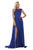 May Queen - MQ1563B Bateau A-Line Dress with Slit Mother of the Bride Dresses 22 / Royal