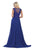 May Queen - MQ1563B Bateau A-Line Dress with Slit Mother of the Bride Dresses