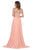 May Queen - MQ1563B Bateau A-Line Dress with Slit Mother of the Bride Dresses