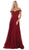 May Queen MQ1602 - Off Shoulder Chiffon Formal Gown Formal Gowns 2 / Burgundy