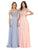 May Queen MQ1602 - Off Shoulder Chiffon Formal Gown Formal Gowns 2 / Dusty-Rose