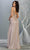 May Queen MQ1768 - Deep V-Neck Glitter Evening Dress Evening Dresses 12 / Champagne