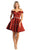 May Queen - MQ1815 Off Shoulder Satin cocktail Dress Homecoming Dresses 2 / Rust