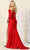 May Queen MQ1858 - Ruched Off Shoulder Evening Gown Prom Dresses 14 / Red