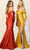 May Queen MQ1858 - Ruched Off Shoulder Evening Gown Prom Dresses 14 / Red