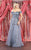 May Queen MQ1867 - Embroidered Accented Evening Gown Prom Dresses 4 / Dustyblue