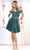 May Queen MQ1877 - Glitter Off Shoulder Cocktail Dress Cocktail Dresses 2 / Huntergreen