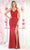 May Queen MQ1938 - Embroidered Floral Sleeveless Prom Dress Prom Dresses 4 / Red