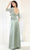 May Queen MQ1969 - Floral Lace Column Long Gown Military Ball M / Sage