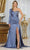 May Queen MQ1985 - Asymmetrical High Slit Evening Dress Evening Dresses 4 / Dusty Blue