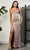 May Queen MQ2001 - Bustier Prom Dress with Slit Prom Dresses 4 / Mocha