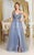 May Queen MQ2011 - Glitter A-Line Prom Dress with Slit Prom Dresses 2 / Dusty Blue