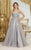 May Queen MQ2011 - Glitter A-Line Prom Dress with Slit Prom Dresses 2 / Silver