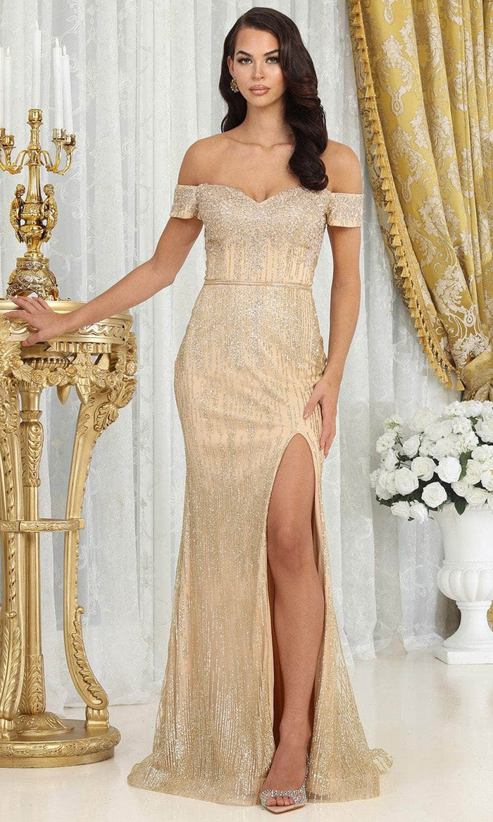 May Queen MQ2014 - Sweetheart High Slit Prom Gown Prom Dresses 4 / Gold