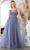 May Queen MQ2015 - Floral Accented Prom Dress Prom Dresses 4 / Dusty Blue