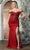 May Queen MQ2018 - Corset High Slit Evening Dress Evening Dresses 4 / Burgundy